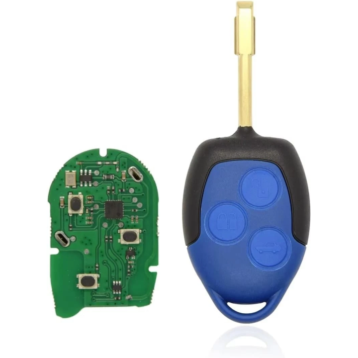 Clé vierge Ford Transit 3 boutons avec transpondeur 4D63, fréquence 433 MHz, à programmer - intérieur