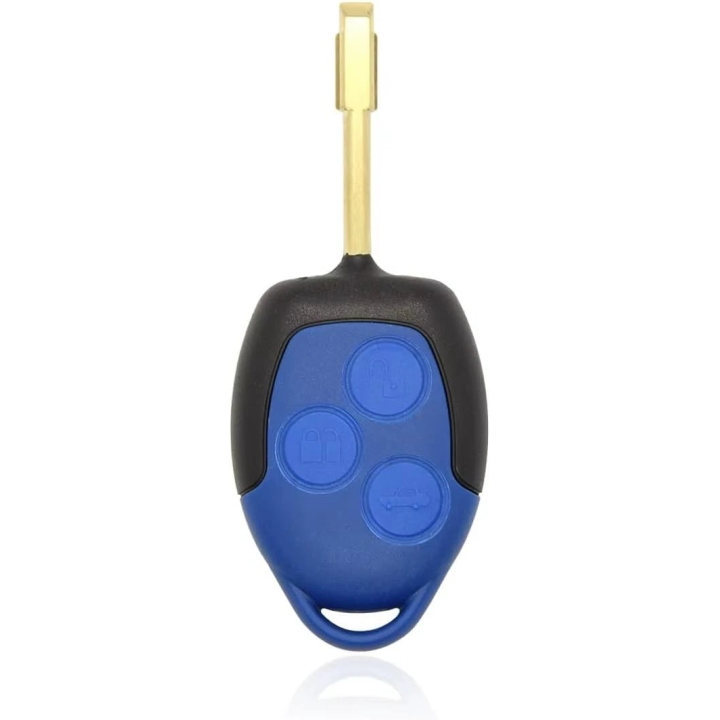 Clé vierge Ford Transit 3 boutons avec transpondeur 4D63, fréquence 433 MHz, à programmer face avant