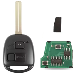 Clé vierge Lexus 2 boutons avec transpondeur 4D68, fréquence 433 MHz, lame Toy48, à programmer