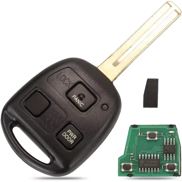 Clé vierge Lexus 3 boutons avec transpondeur 4D68, fréquence 433 MHz, lame Toy48, à programmer