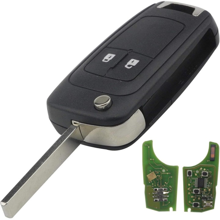 Télécommande Opel 2 boutons 433 MHz avec transpondeur ID46 PCF7937E – clé vierge à programmer