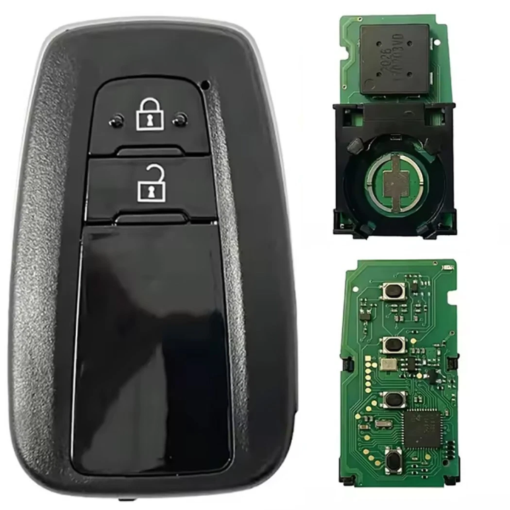 Clé vierge Toyota C‑HR 2 boutons avec transpondeur 8A BR2EX, fréquence 433 MHz, à programmer