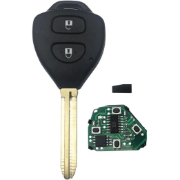 Clé vierge Toyota 3 boutons avec transpondeur 4D67, fréquence 433 MHz et lame Toy43, à programmer