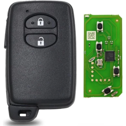 Clé vierge Toyota 2 boutons avec transpondeur 4D FSK B74EA/B75EA, fréquence 433 MHz, à programmer