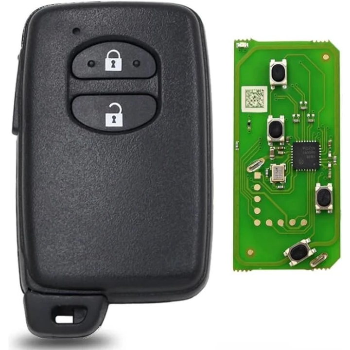 Clé vierge Toyota 2 boutons avec transpondeur 4D FSK B74EA/B75EA, fréquence 433 MHz, à programmer