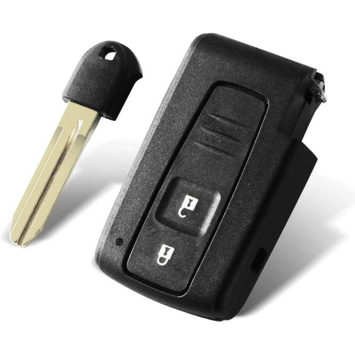 Clé vierge Toyota 2 boutons avec transpondeur 4D FSK B74EA/B75EA, fréquence 433 MHz et lame Toy43, à programmer - vue éclatée
