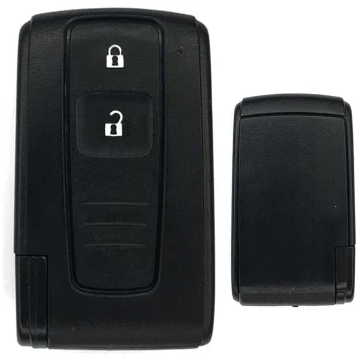 Clé vierge Toyota 2 boutons avec transpondeur 4D FSK B74EA/B75EA, fréquence 433 MHz et lame Toy43, à programmer - faces