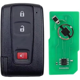 Clé vierge Toyota 3 boutons avec transpondeur 4D, lame Toy43 et fréquence 433 MHz, à programmer.