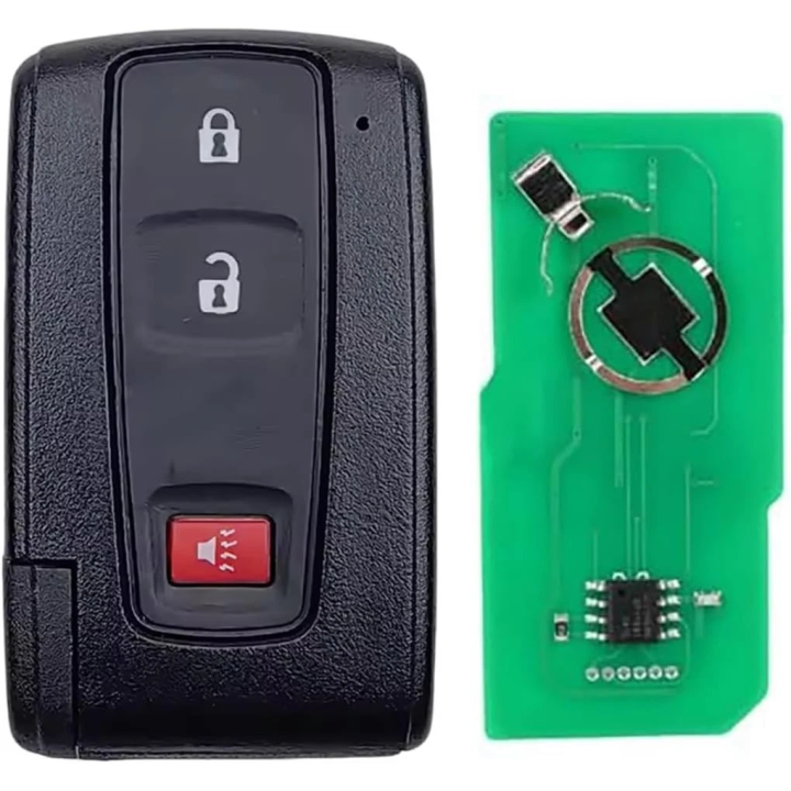 Clé vierge Toyota 3 boutons avec transpondeur 4D, lame Toy43 et fréquence 433 MHz, à programmer.