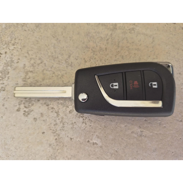 Clé vierge Toyota 3 boutons avec transpondeur ID74 H / 8A, fréquence 433 MHz réf. 89070-0KB40, à programmer. face avant