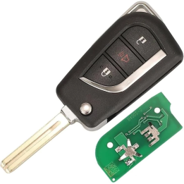 Clé vierge Toyota 3 boutons avec transpondeur ID74 H / 8A, fréquence 433 MHz réf. 89070-0KB40, à programmer.