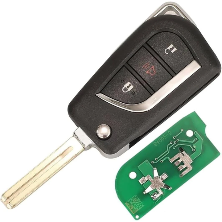 Clé vierge Toyota 3 boutons avec transpondeur ID74 H / 8A, fréquence 433 MHz réf. 89070-0KB40, à programmer.