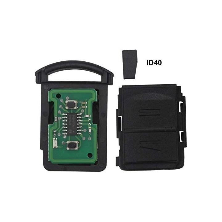 Télécommande Opel 2 boutons 433 MHz avec transpondeur ID48 et lame HU100 – clé vierge à programmer - vue éclatée