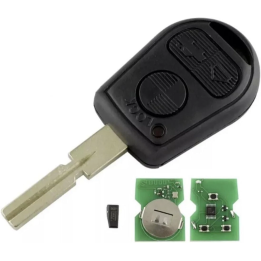 Clé vierge BMW 3 boutons avec transpondeur ID44 PCF7935, lame HU58 et fréquence 433 MHz, à programmer