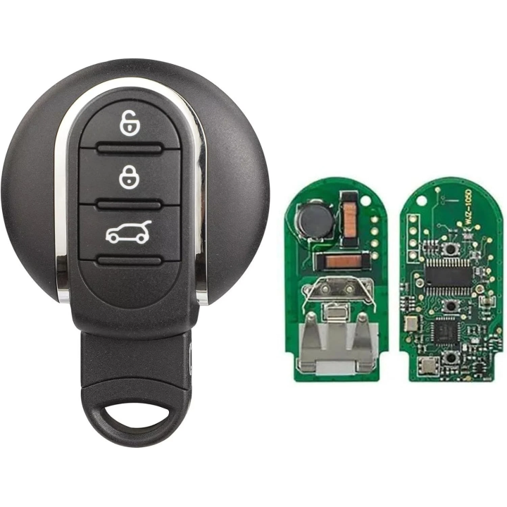 Clé vierge Mini Cooper 3 boutons avec transpondeur ID49, fréquence 433 MHz, à programmer.