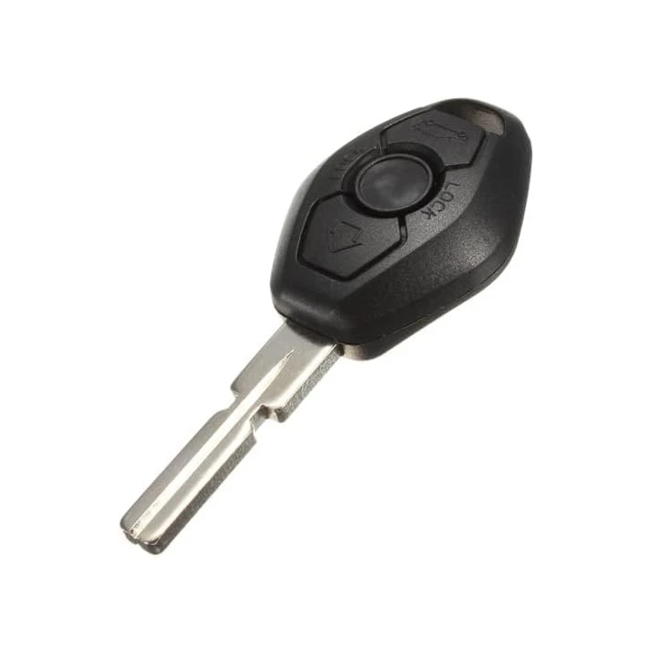 Clé vierge BMW 2 boutons avec transpondeur ID44 PCF7935, lame HU58 et fréquence 433 MHz, à programmer. face avant