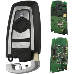 Clé vierge BMW 4 boutons avec transpondeur IPCF7945 HITAG Pro 49 FSK, fréquence 868 MHz et lame HU100, à programmer.
