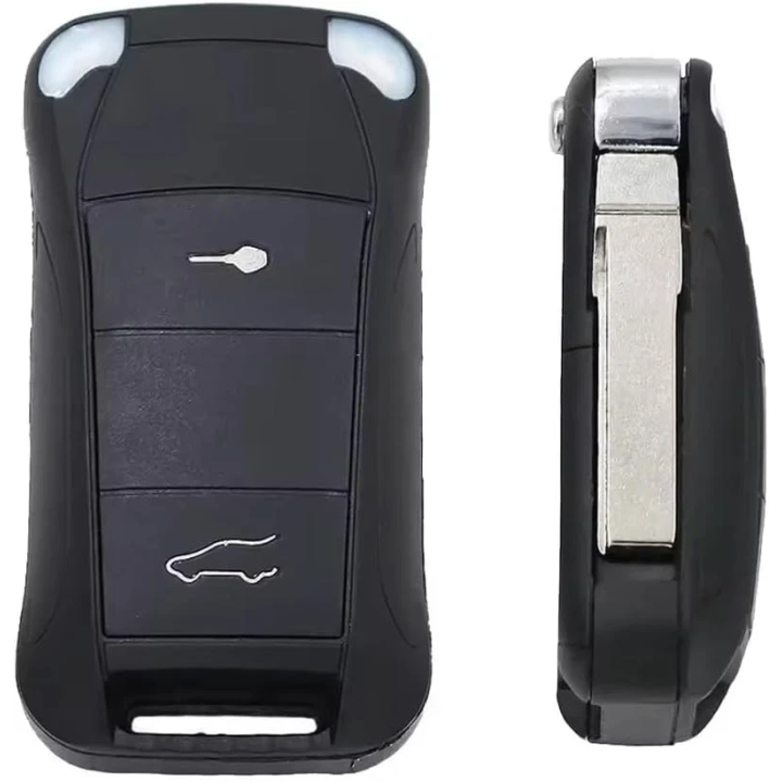 Clé vierge Porsche 2 boutons avec transpondeur ID46 PCF7946, fréquence 433 MHz, à programmer - face avant
