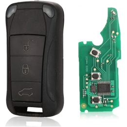 Clé vierge Porsche 3 boutons avec transpondeur ID46 PCF7946, fréquence 433 MHz, à programmer.