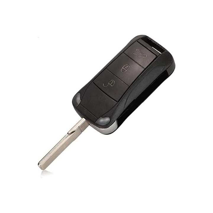 Clé vierge Porsche 3 boutons avec transpondeur ID46 PCF7946, fréquence 433 MHz, à programmer. face avant