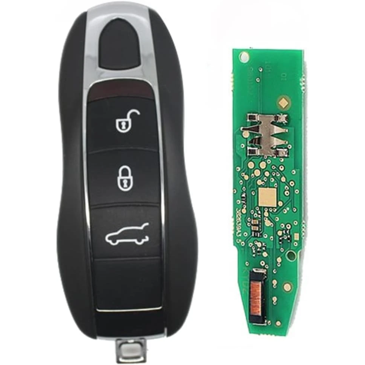 Clé vierge Porsche 3 boutons avec transpondeur ID49 PCF7945P, fréquence 433 MHz, à programmer.