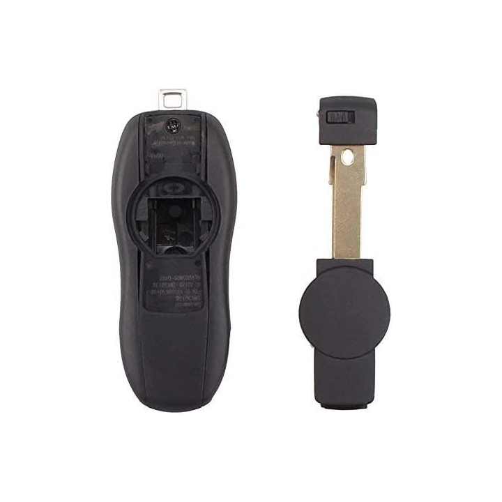 Clé vierge Porsche 3 boutons avec transpondeur ID49 PCF7945P, fréquence 433 MHz, à programmer. vue éclatée