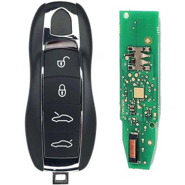 Clé vierge Porsche 4 boutons avec transpondeur ID49, fréquence 433 MHz, à programmer