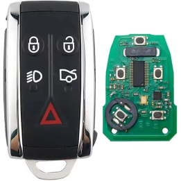 Clé vierge Jaguar 5 boutons avec transpondeur ID46 PCF7953 FSK, fréquence 433 MHz, à programmer.