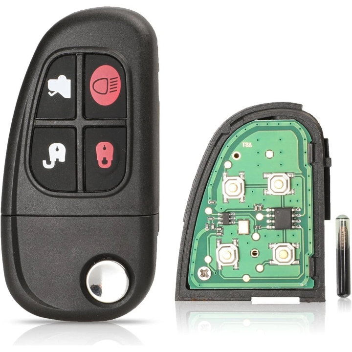 Clé vierge Jaguar 4 boutons avec transpondeur ID60 et fréquence 433 MHz, à programmer