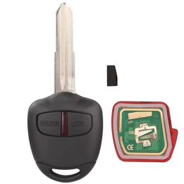 Clé vierge Mitsubishi 2 boutons avec transpondeur 4C PCF7936, fréquence 433 MHz et lame MIT11R, à programmer