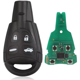 Clé vierge Saab 9-3 / 9-5 4 boutons avec transpondeur ID46 PCF7946 et fréquence 433 MHz, à programmer