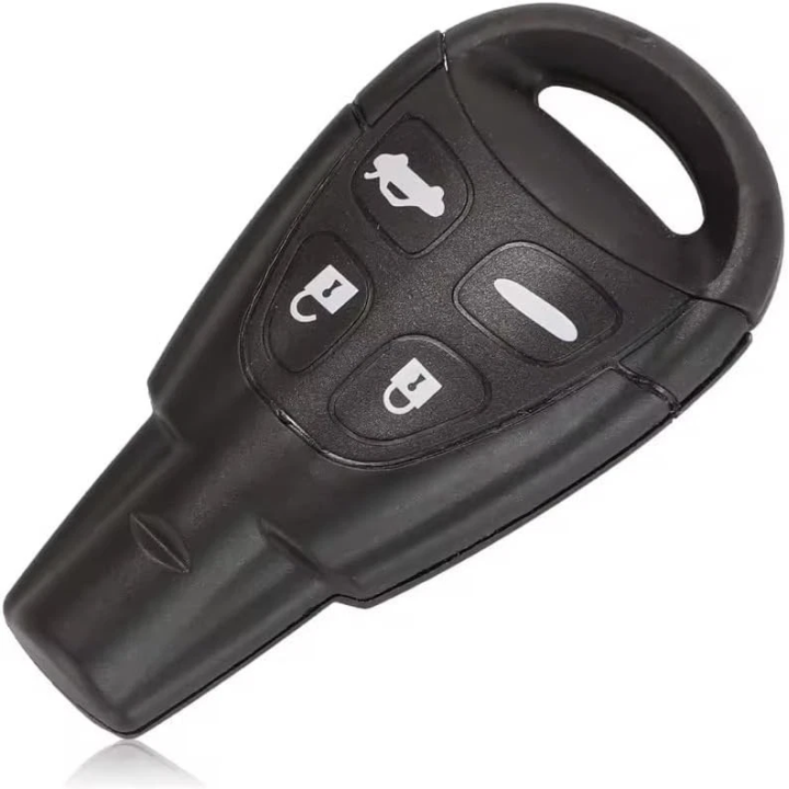 Clé vierge Saab 9-3 / 9-5 4 boutons avec transpondeur ID46 PCF7946 et fréquence 433 MHz, à programmer - face avant