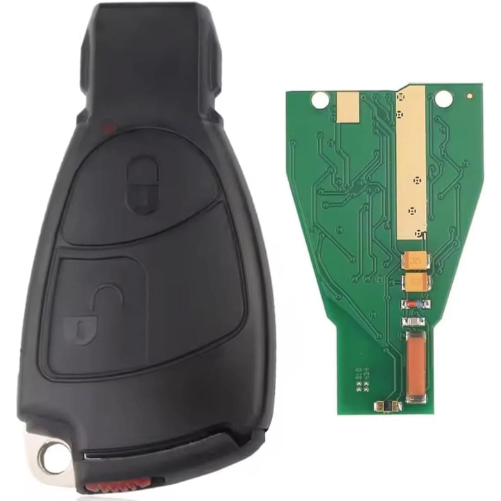 Clé télécommande Mercedes vierge 2 boutons, fréquence 433 MHz, à programmer.