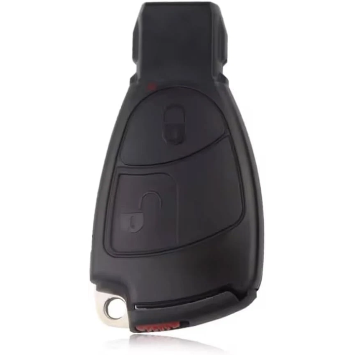 Clé télécommande Mercedes vierge 2 boutons, fréquence 433 MHz, à programmer. face avant