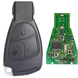 Clé télécommande Mercedes vierge 3 boutons, fréquence 433 MHz, à programmer.