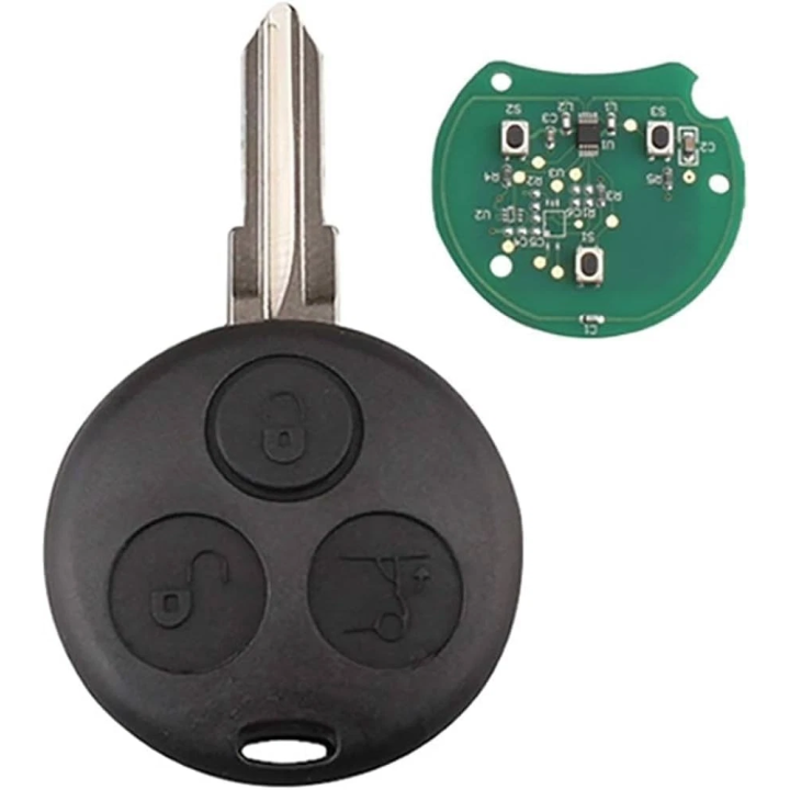 Clé télécommande Smart vierge 3 boutons, transpondeur ASK, fréquence 433 MHz, à programmer.