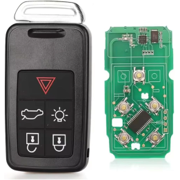 Télécommande Volvo 5 boutons 433 MHz avec transpondeur PCF7945 / 5WK49264 – clé vierge à programmer
