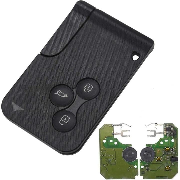 Carte vierge Renault 3 boutons ID46 PCF7947 433 MHz – télécommande à programmer – face avant