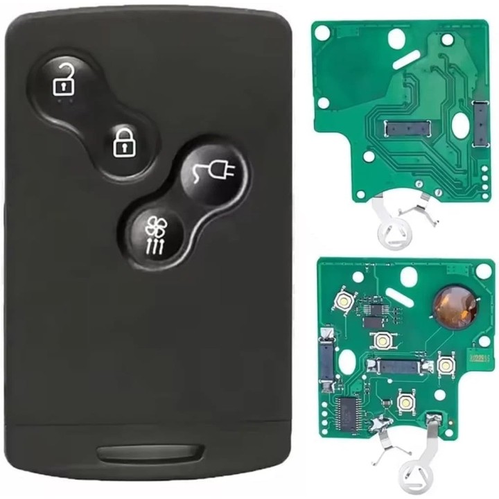 Carte vierge Renault 4 boutons ID46 PCF7952A 433 MHz – télécommande à programmer