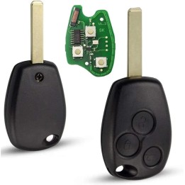 Clé vierge Renault 3 boutons ID46 PCF7947, lame VA2, 433 MHz ASK, à programmer.