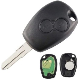 Clé vierge Renault 2 boutons ID46 PCF7947, lame VAC102, 433 MHz, à programmer.