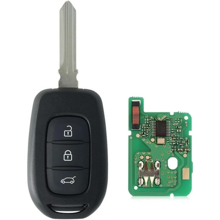 Clé vierge Renault 3 boutons 4A AES PCF7961M, lame HU179, 433 MHz, à programmer.
