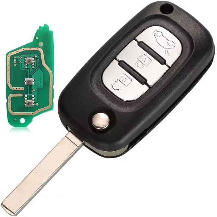 Clé vierge Mercedes Citan 3 boutons ID46 PCF7961, lame VA2, 433 MHz FSK, à programmer.
