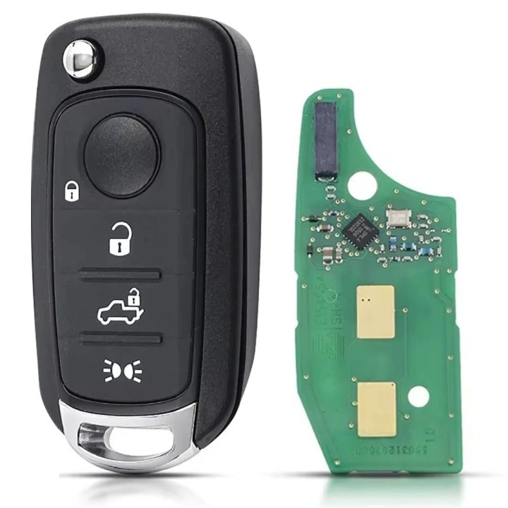 Clé vierge Fiat 4 boutons 4A AES I6FA, lame SIP22, 433 MHz FSK, à programmer.