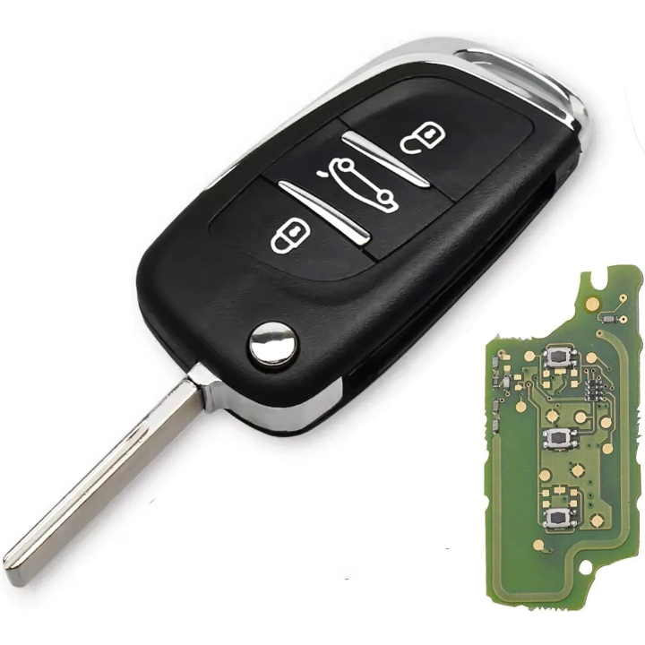 Clé télécommande pour Peugeot 3 boutons avec lame HU83