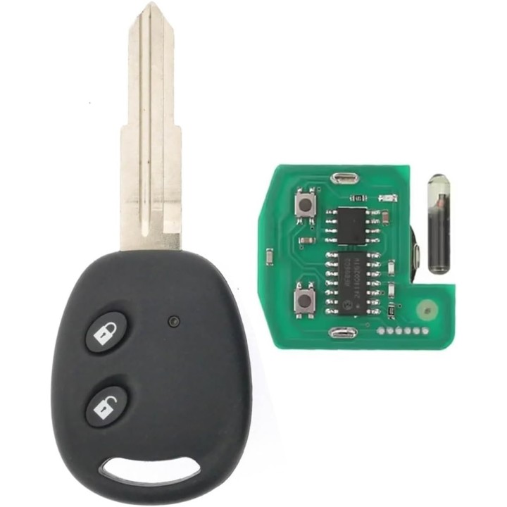 Télécommande Chevrolet 2 boutons 433 MHz avec transpondeur ID48 FSK et lame DWO4r – clé vierge à programmer