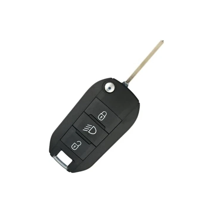 Clé télécommande Citroën 3 boutons phare ID46 VA2 vue de face
