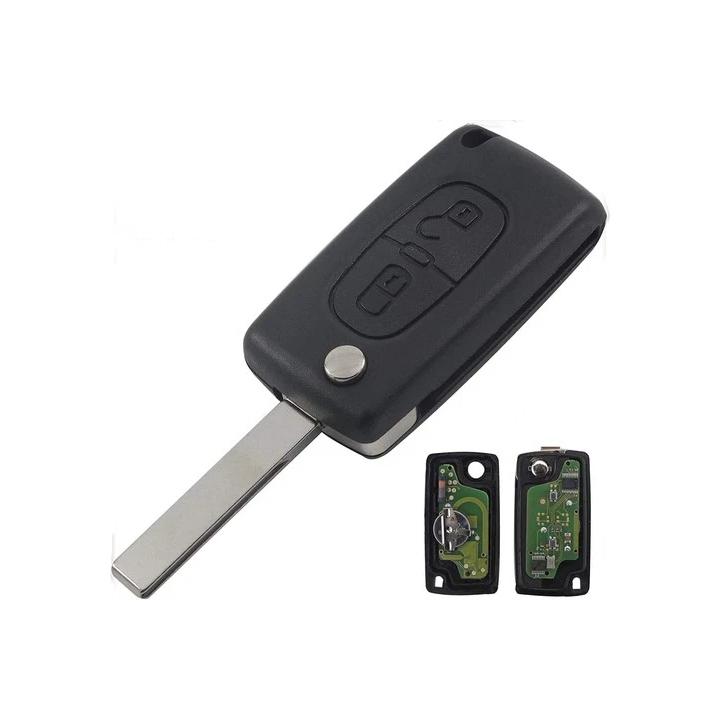 Clé télécommande Citroën 2 boutons CE0523 ASK 433 MHz – lame HU83