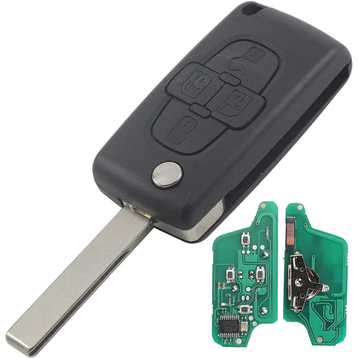 Clé télécommande Citroën C8 4 boutons CE0523 ASK 433 MHz – lame HU83