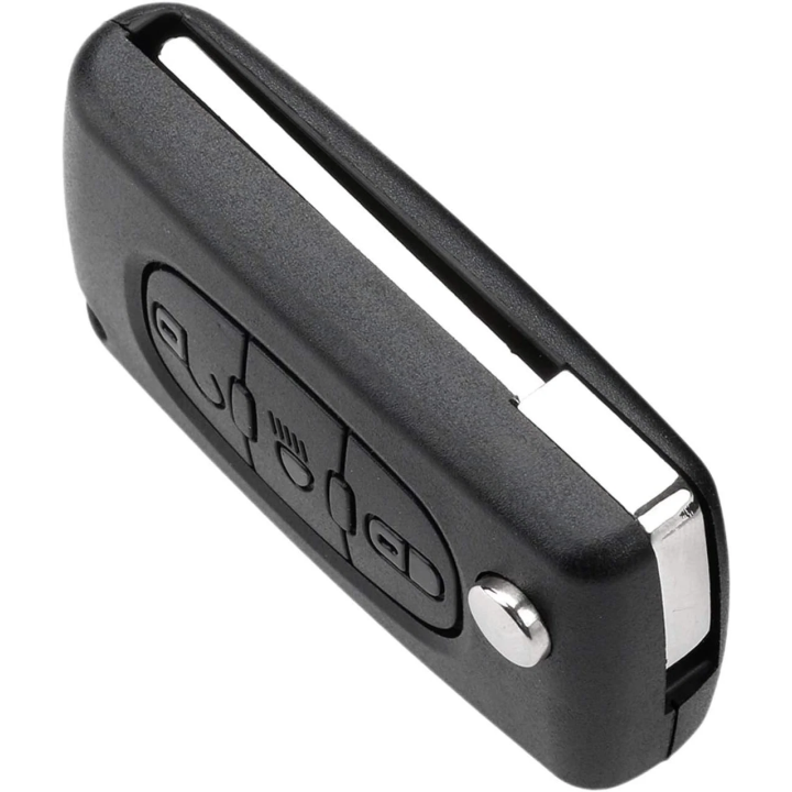 Télécommande Peugeot 3 boutons avec fonction phare – CE0523, lame VA2 - Vue de face
